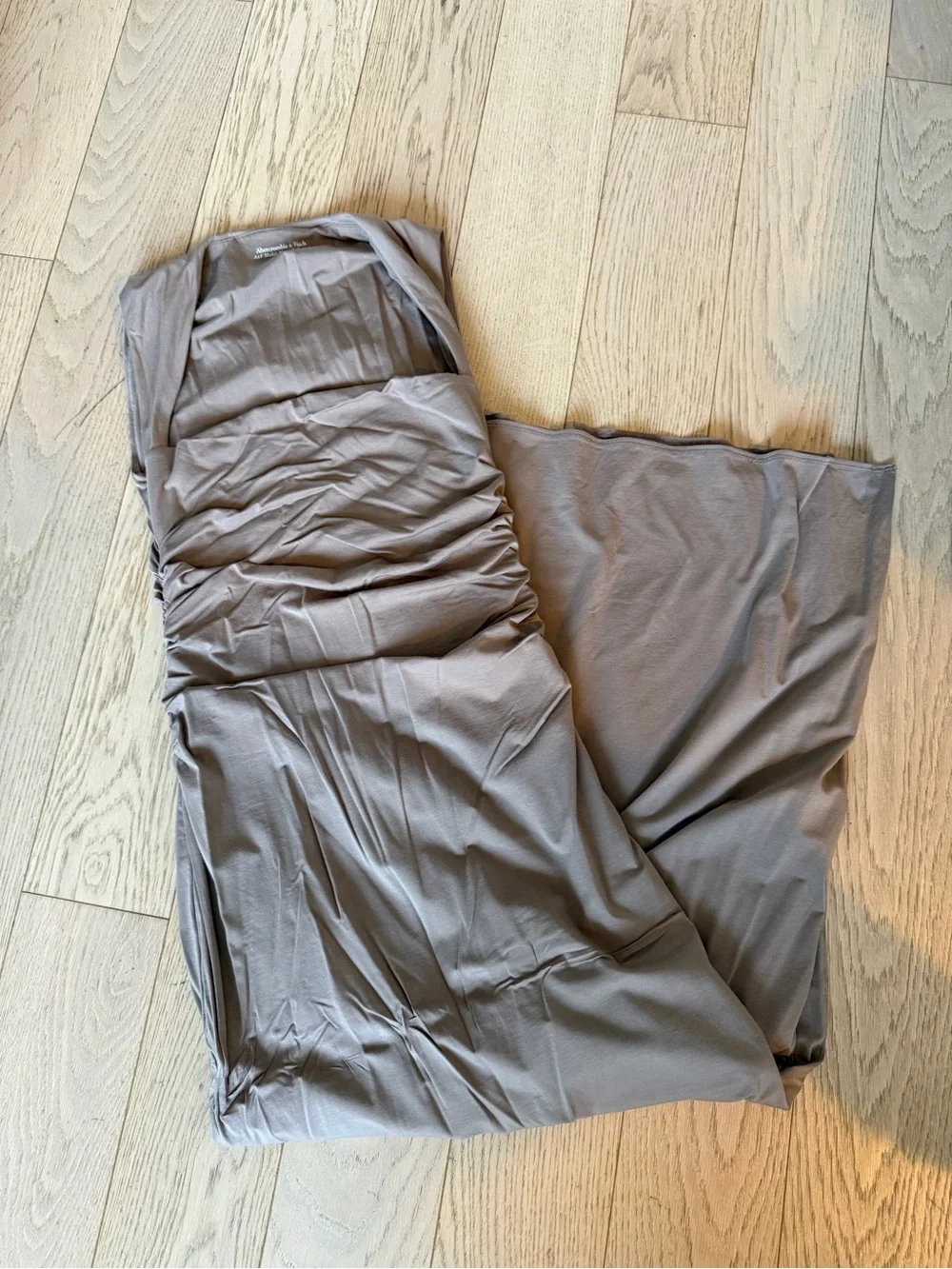 Abercrombie & Fitch Taupe Square-Neck Maxi Dress